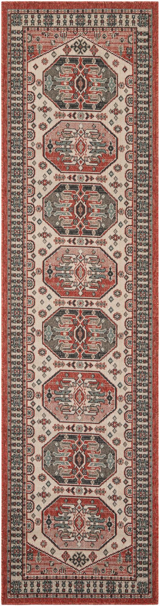 Patio Heritage Collection Area Rug - Veranda Runner Multi  lifestyle 11