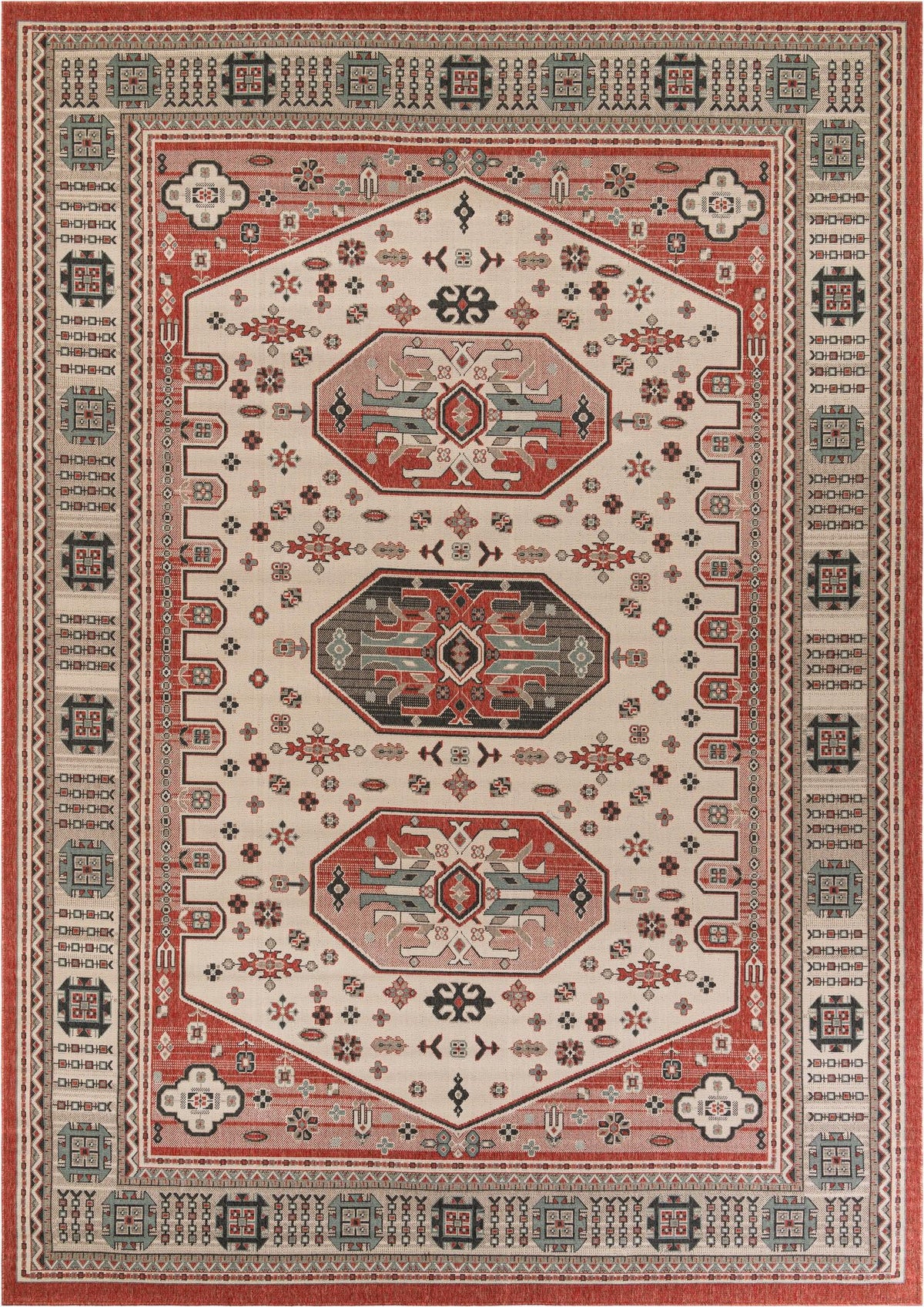 Patio Heritage Collection Area Rug - Veranda Rectangle Multi Main