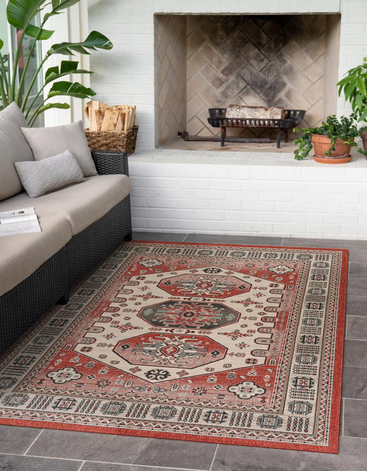 Patio Heritage Collection Area Rug - Veranda Rectangle Multi Main