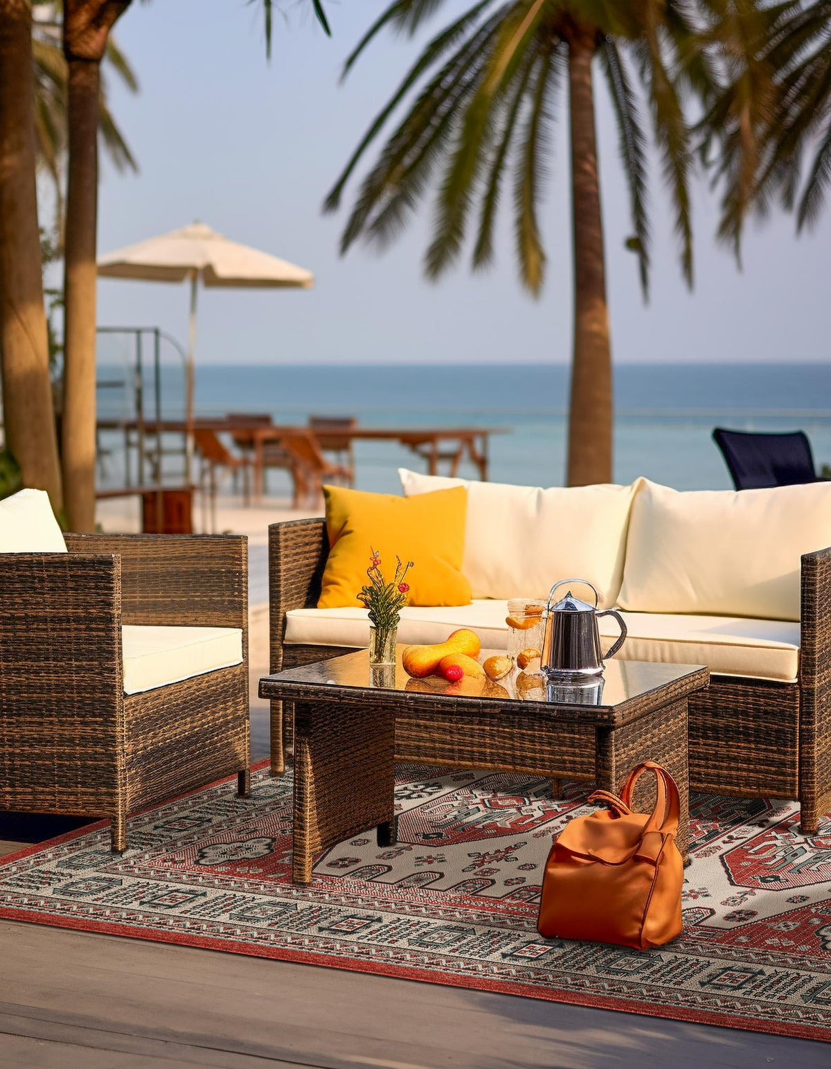 Patio Heritage Collection Area Rug - Veranda Rectangle Multi  lifestyle 5
