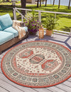 Patio Heritage Collection Area Rug - Veranda Round Multi  lifestyle 13