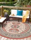 Patio Heritage Collection Area Rug - Veranda Round Multi  lifestyle 37
