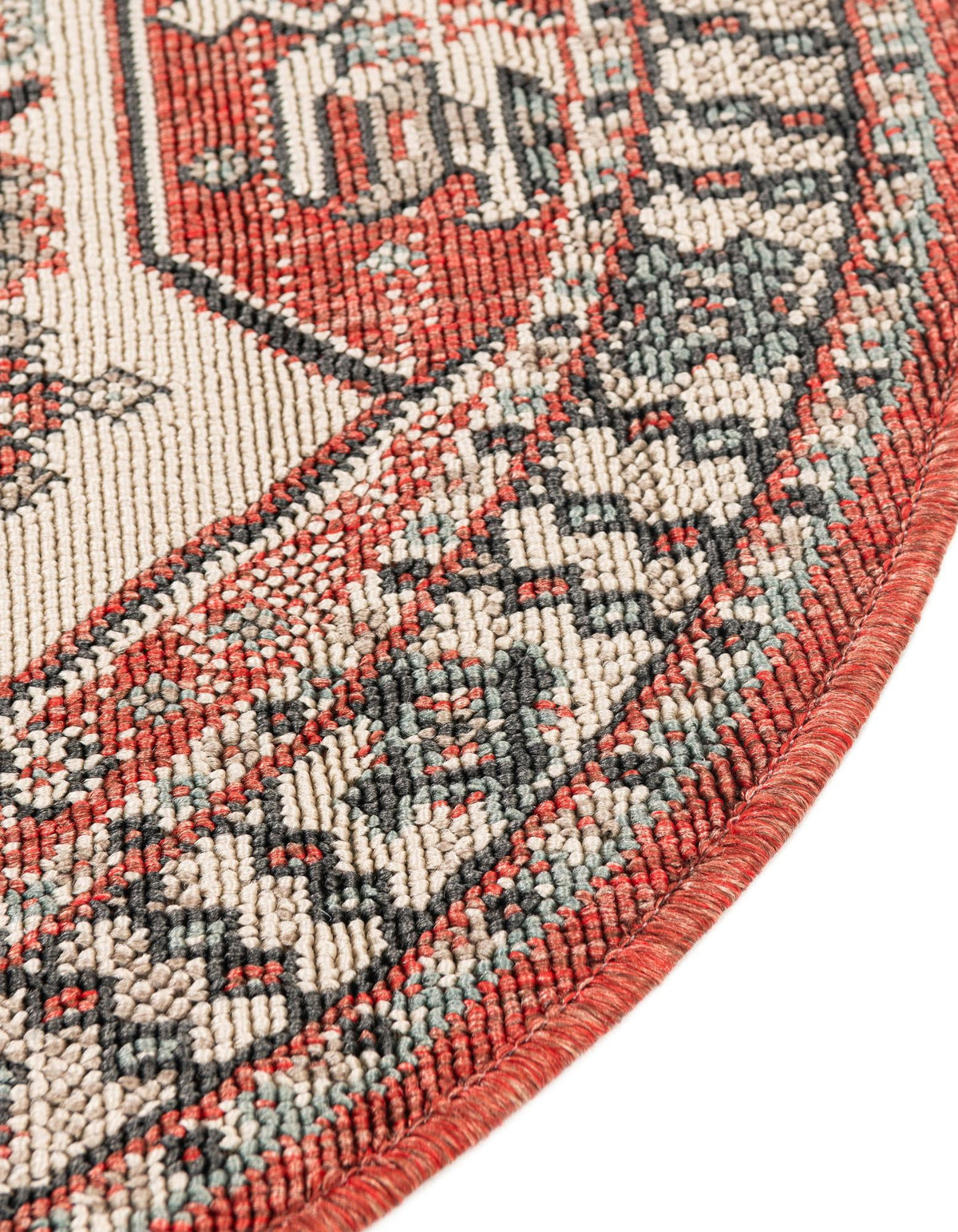 Patio Heritage Collection Area Rug - Veranda Round Multi  lifestyle 45
