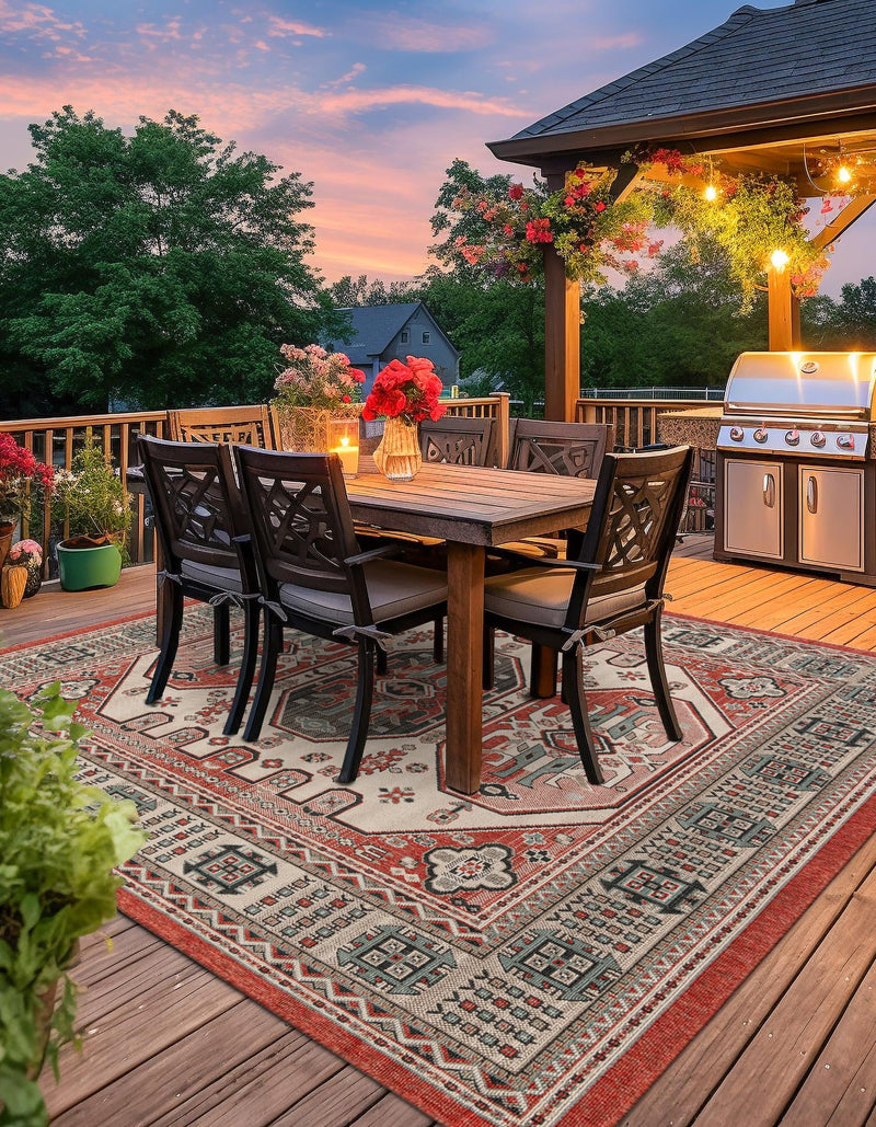 Patio Heritage Collection Area Rug - Veranda Square Multi  lifestyle 32