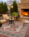 Patio Heritage Collection Area Rug - Veranda Square Multi  lifestyle 38