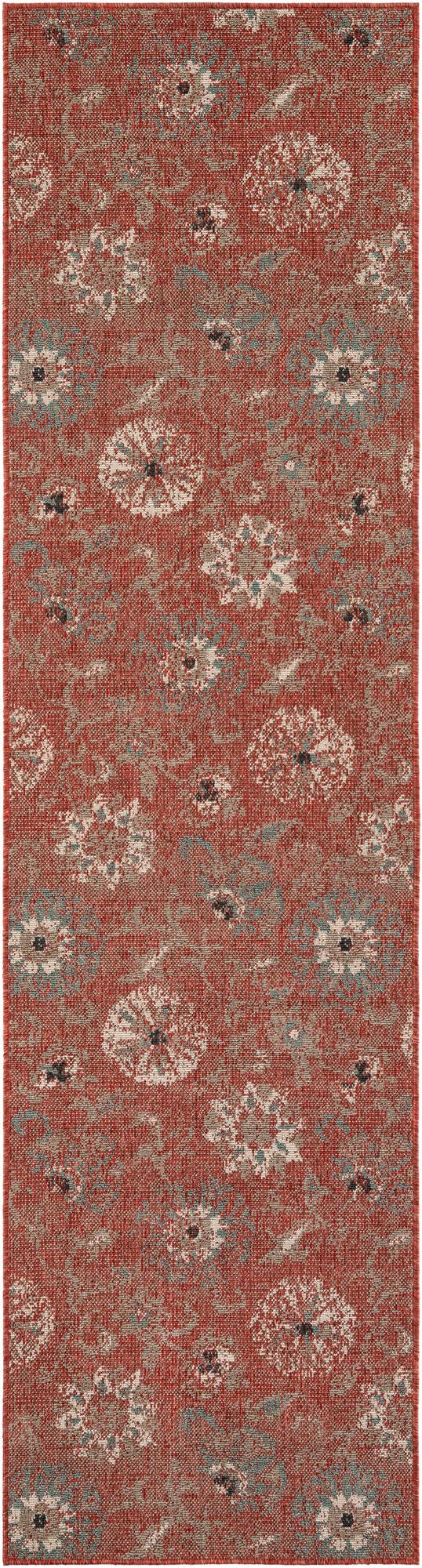 Seaside Blooms Collection Area Rug - Seychelles Runner Terracotta  lifestyle 21