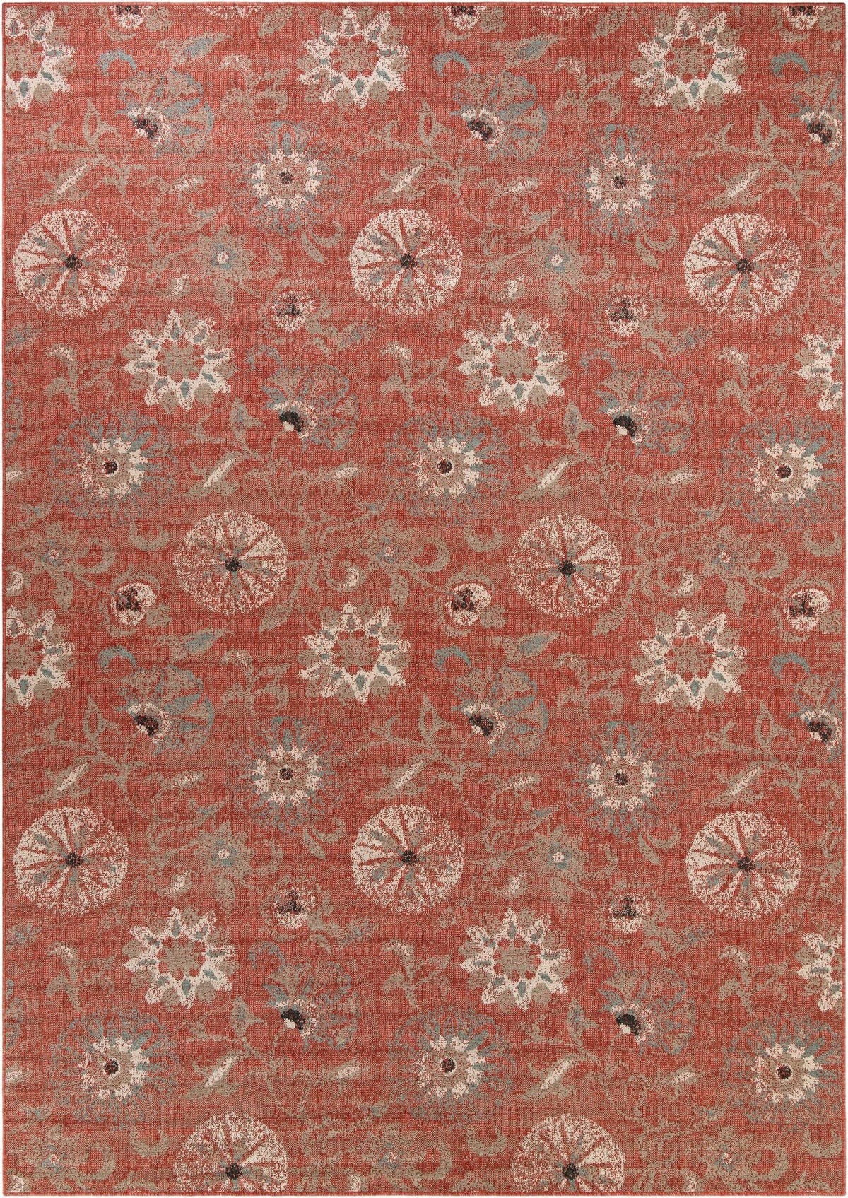 Seaside Blooms Collection Area Rug - Seychelles Rectangle Terracotta  lifestyle 2