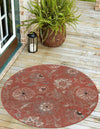 Seaside Blooms Collection Area Rug - Seychelles Round Terracotta  lifestyle 29