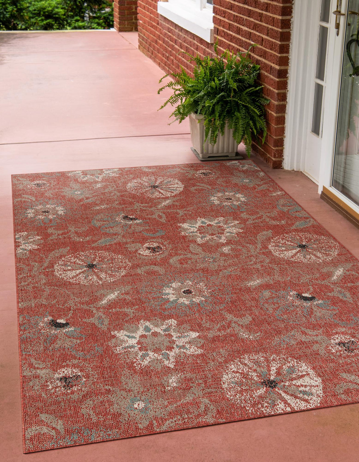 Seaside Blooms Collection Area Rug - Seychelles Rectangle Terracotta  lifestyle 3