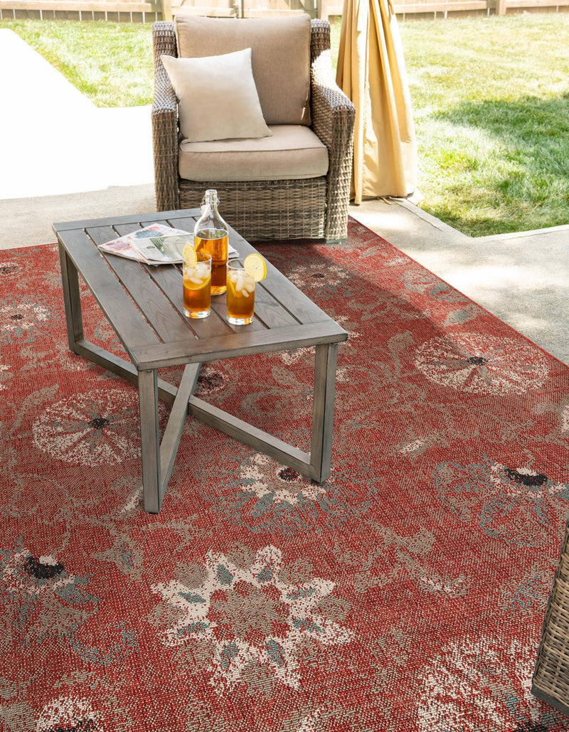 Seaside Blooms Collection Area Rug - Seychelles Rectangle Terracotta  lifestyle 9