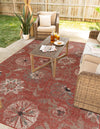 Seaside Blooms Collection Area Rug - Seychelles Rectangle Terracotta  lifestyle 11