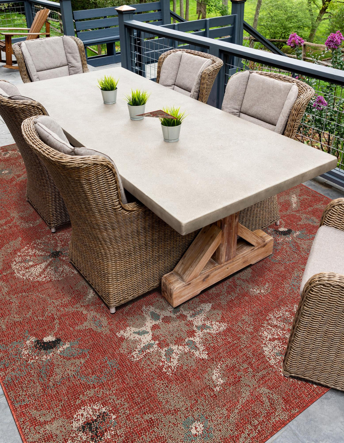 Seaside Blooms Collection Area Rug - Seychelles Rectangle Terracotta  lifestyle 17