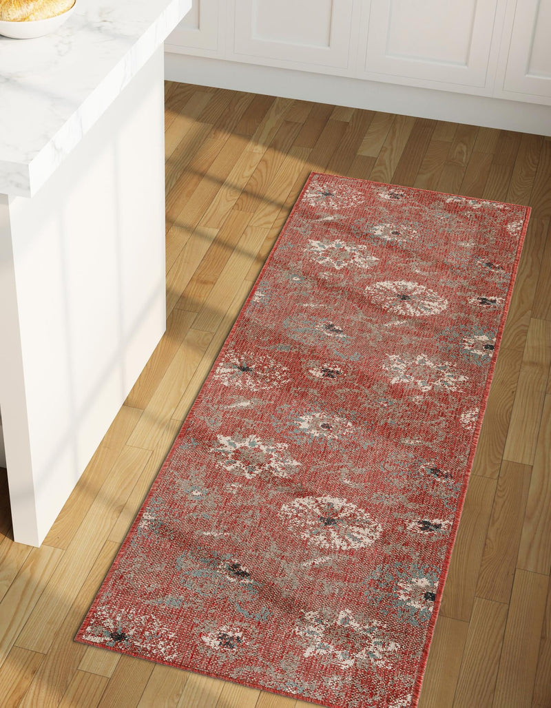 Seaside Blooms Collection Area Rug - Seychelles Runner Terracotta  lifestyle 28