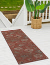 Seaside Blooms Collection Area Rug - Seychelles Runner Terracotta  lifestyle 34