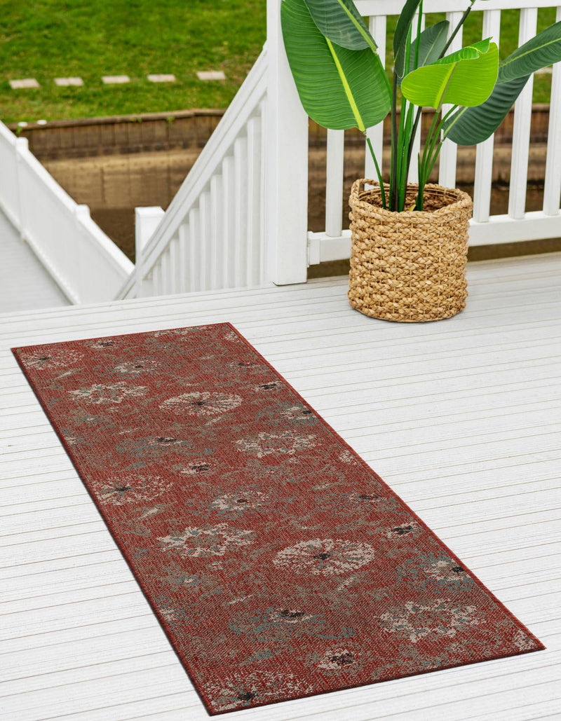 Seaside Blooms Collection Area Rug - Seychelles Runner Terracotta  lifestyle 34