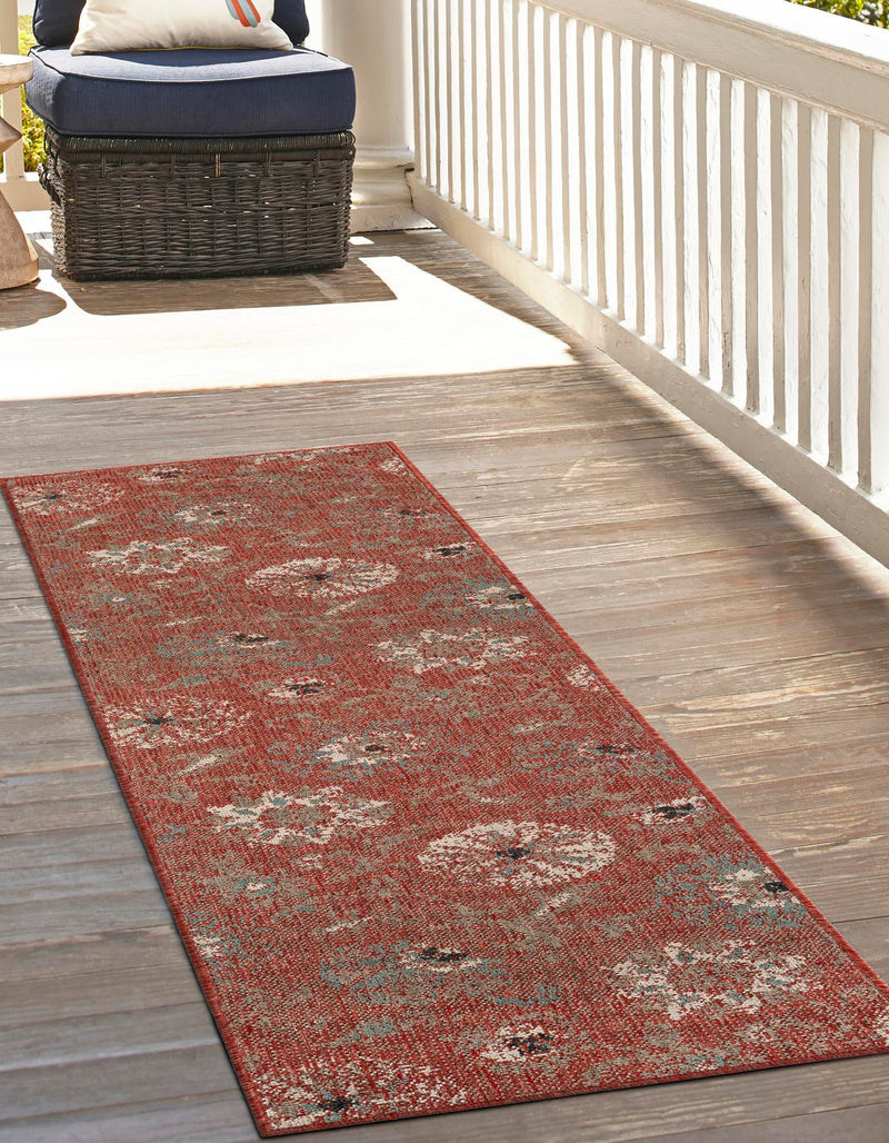 Seaside Blooms Collection Area Rug - Seychelles Runner Terracotta  lifestyle 46