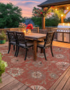 Seaside Blooms Collection Area Rug - Seychelles Square Terracotta  lifestyle 30