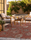 Seaside Blooms Collection Area Rug - Seychelles Square Terracotta  lifestyle 72