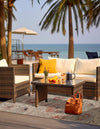 Seaside Blooms Collection Area Rug - Seychelles Rectangle Beige  lifestyle 20