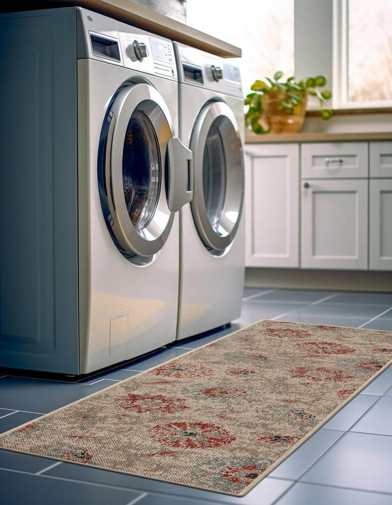 Seaside Blooms Collection Area Rug - Seychelles Runner Beige  lifestyle 43