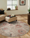 Seaside Blooms Collection Area Rug - Seychelles Round Beige  lifestyle 32