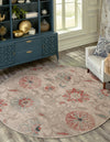 Seaside Blooms Collection Area Rug - Seychelles Round Beige  lifestyle 44