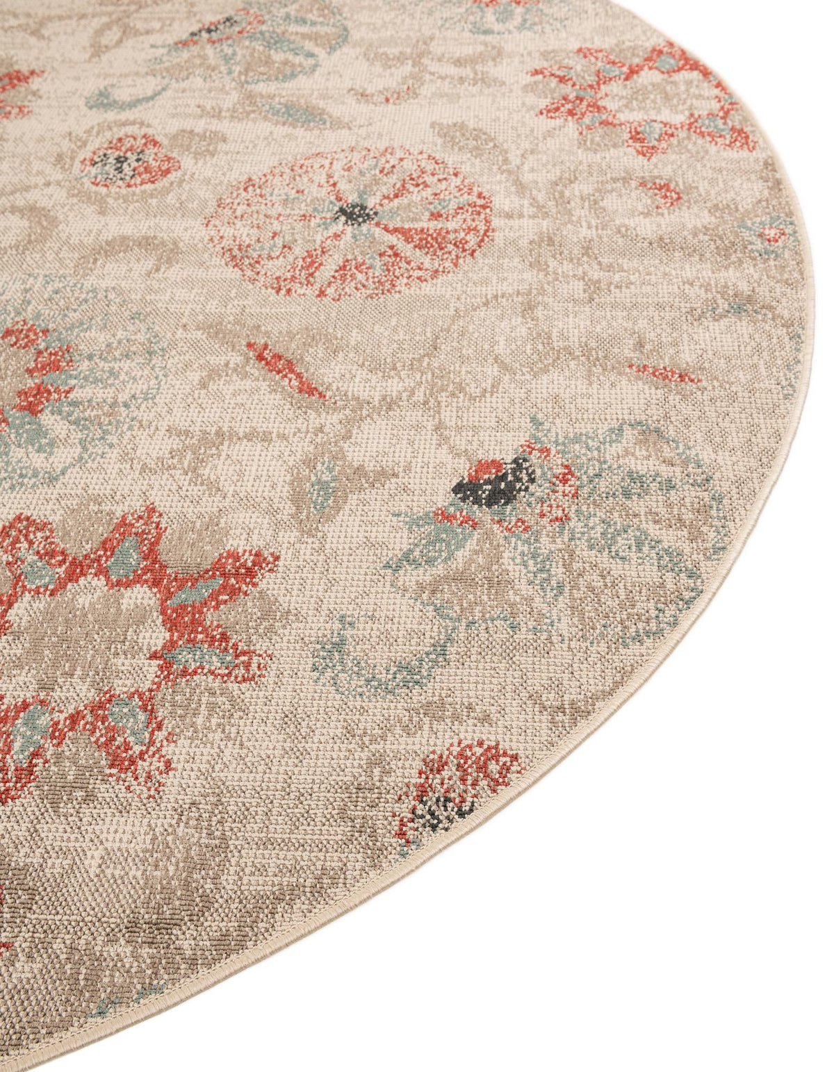 Seaside Blooms Collection Area Rug - Seychelles Round Beige  lifestyle 89