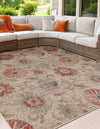 Seaside Blooms Collection Area Rug - Seychelles Square Beige  lifestyle 39