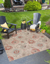 Seaside Blooms Collection Area Rug - Seychelles Square Beige  lifestyle 45