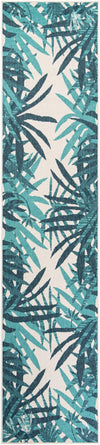 Seaside Blooms Collection Area Rug -  Provence Runner Teal blue  lifestyle 39