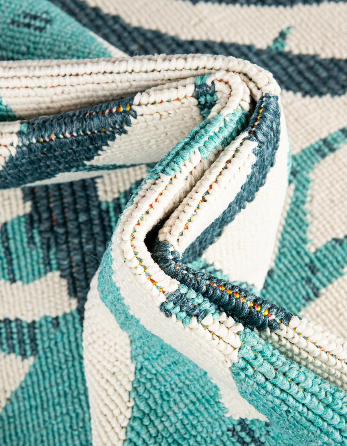 Seaside Blooms Collection Area Rug -  Provence Runner Teal blue  lifestyle 46