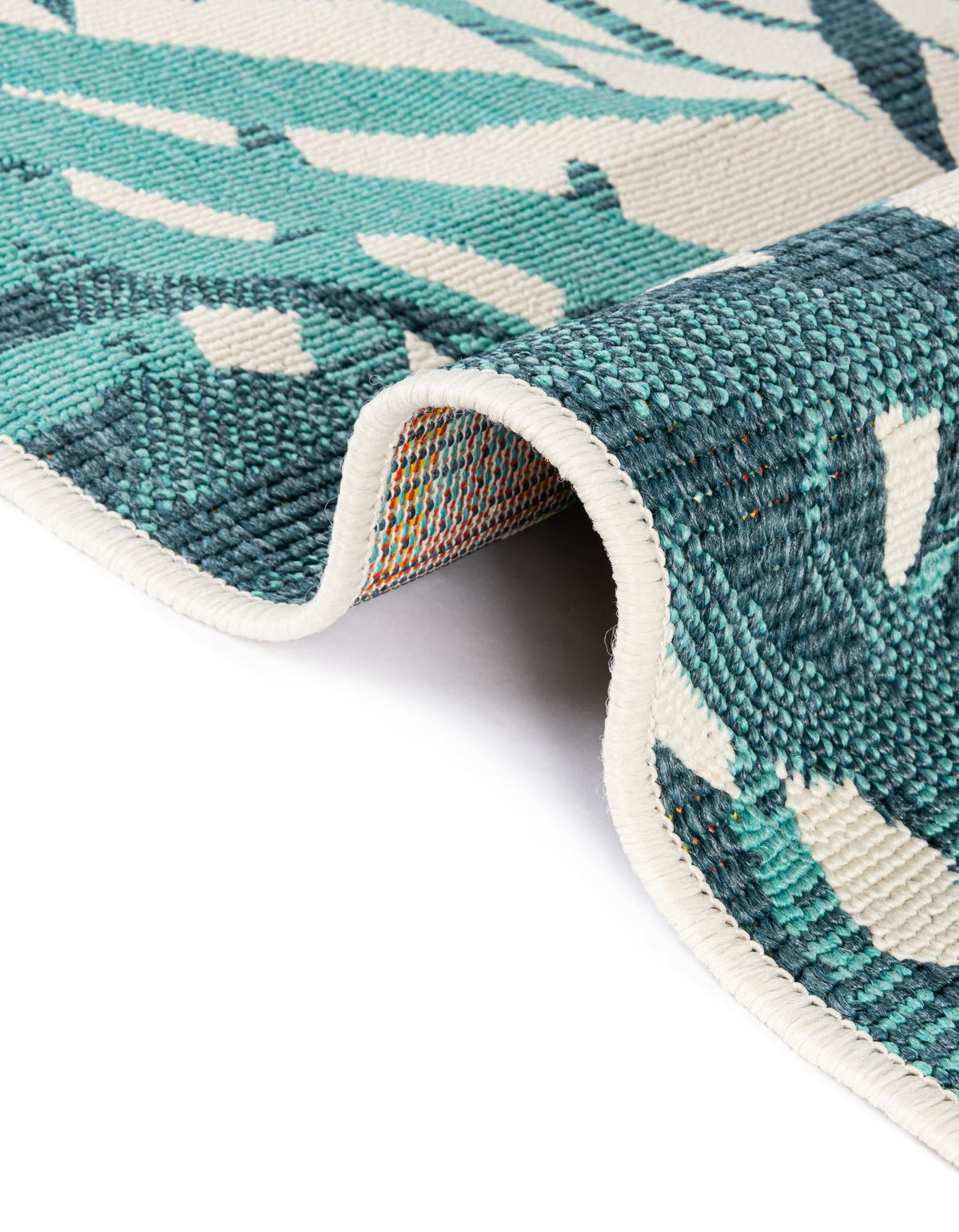 Seaside Blooms Collection Area Rug -  Provence Runner Teal blue  lifestyle 49