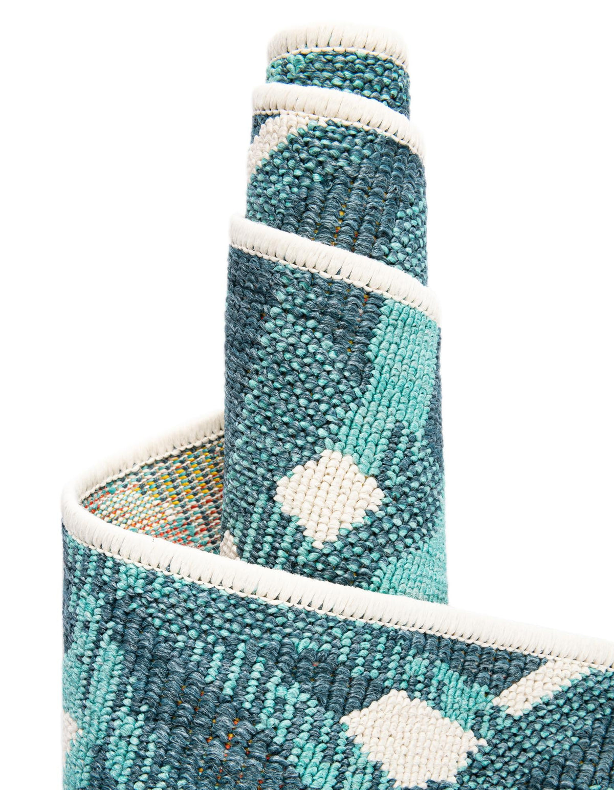 Seaside Blooms Collection Area Rug -  Provence Runner Teal blue  lifestyle 50