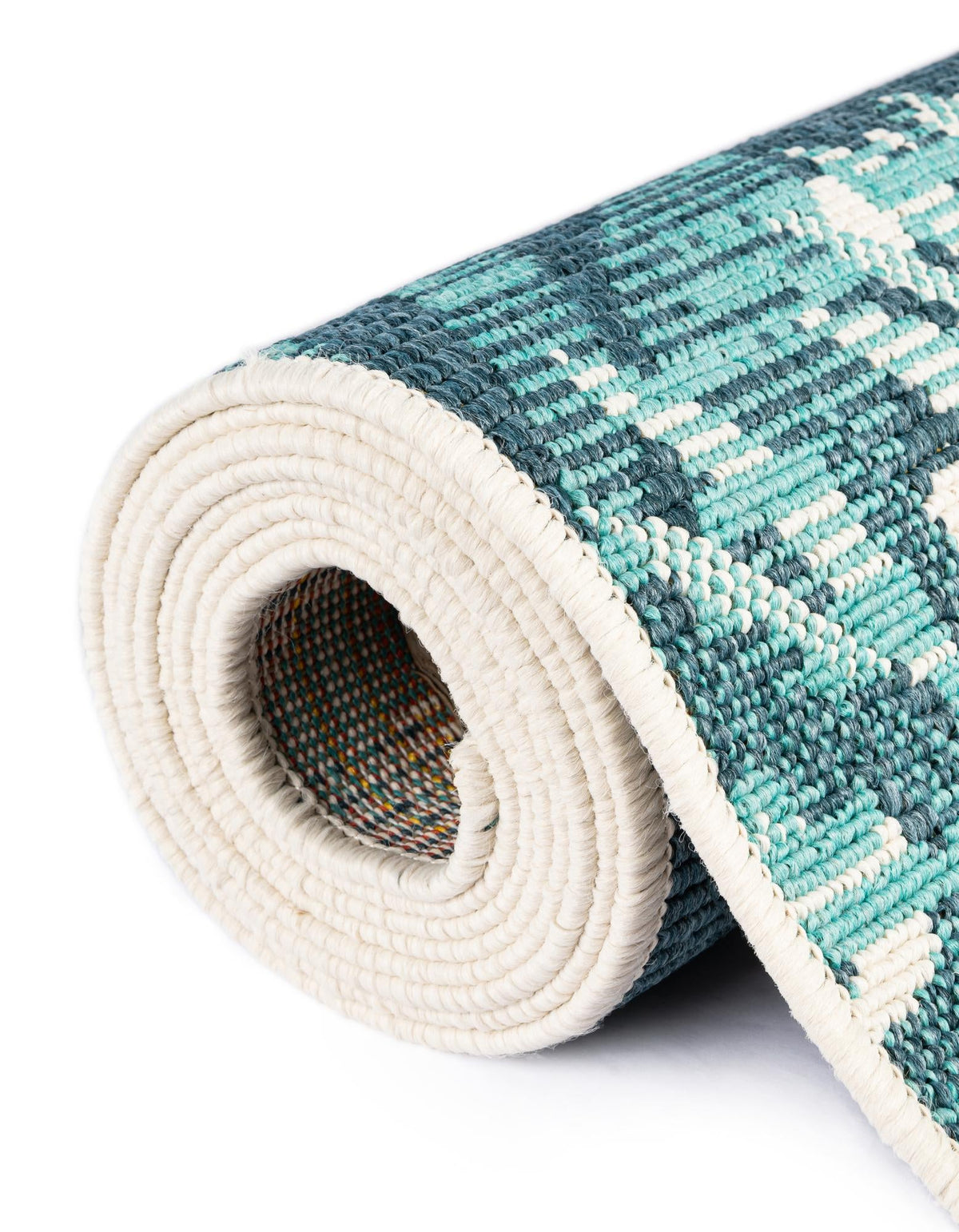 Seaside Blooms Collection Area Rug -  Provence Runner Teal blue  lifestyle 51