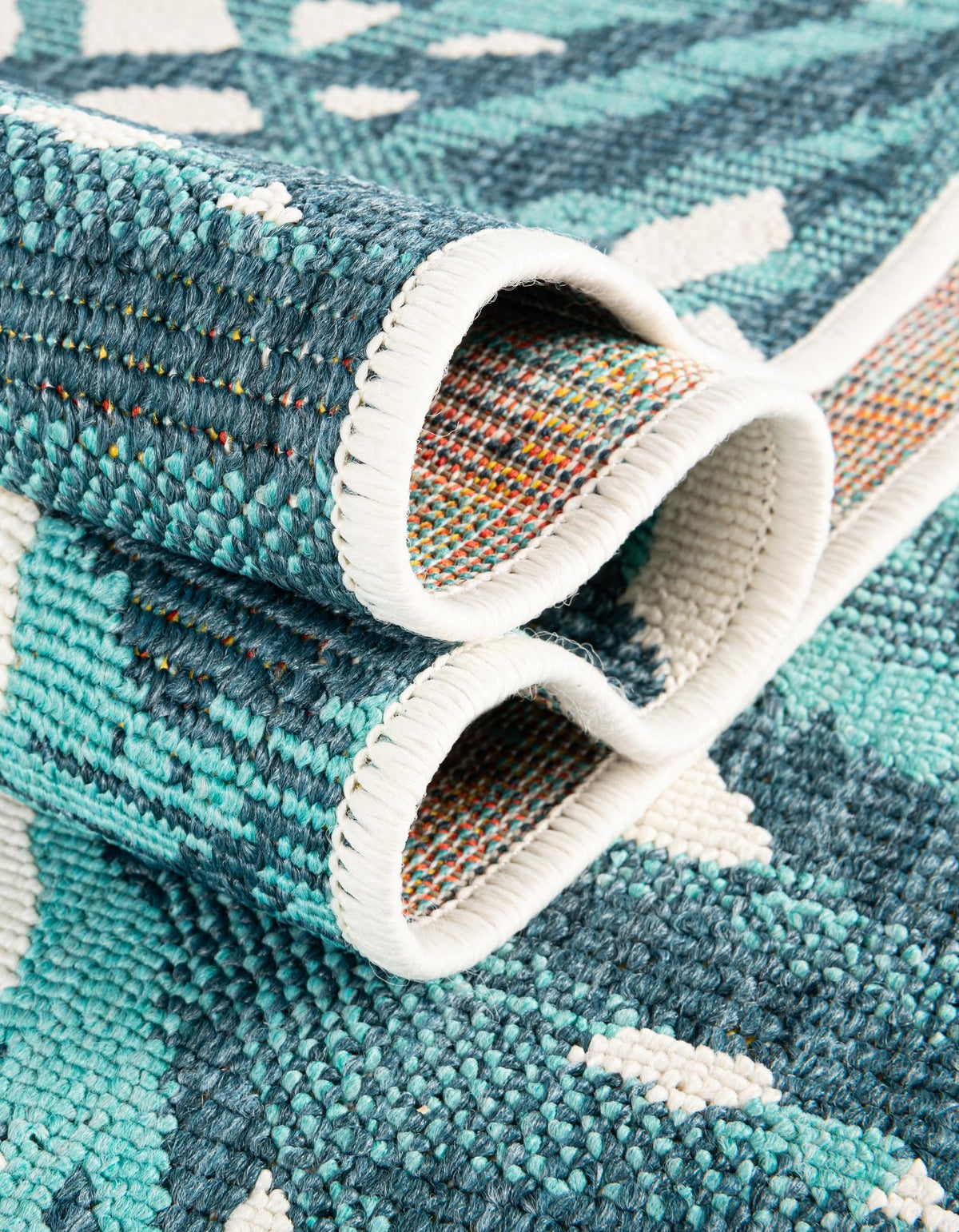Seaside Blooms Collection Area Rug -  Provence Runner Teal blue  lifestyle 52