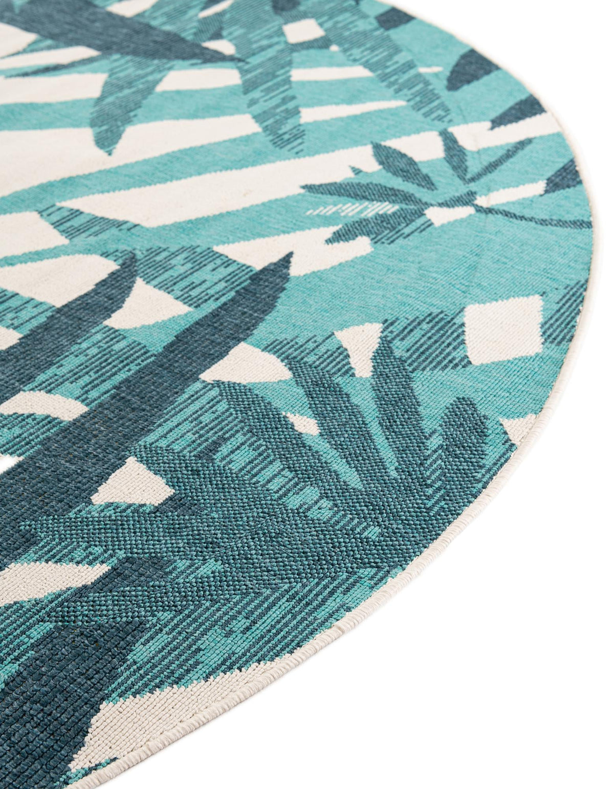 Seaside Blooms Collection Area Rug -  Provence Round Teal blue  lifestyle 45