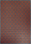 Savannah Pergola Collection Area Rug -  Oasis Rectangle Blue and Red Main