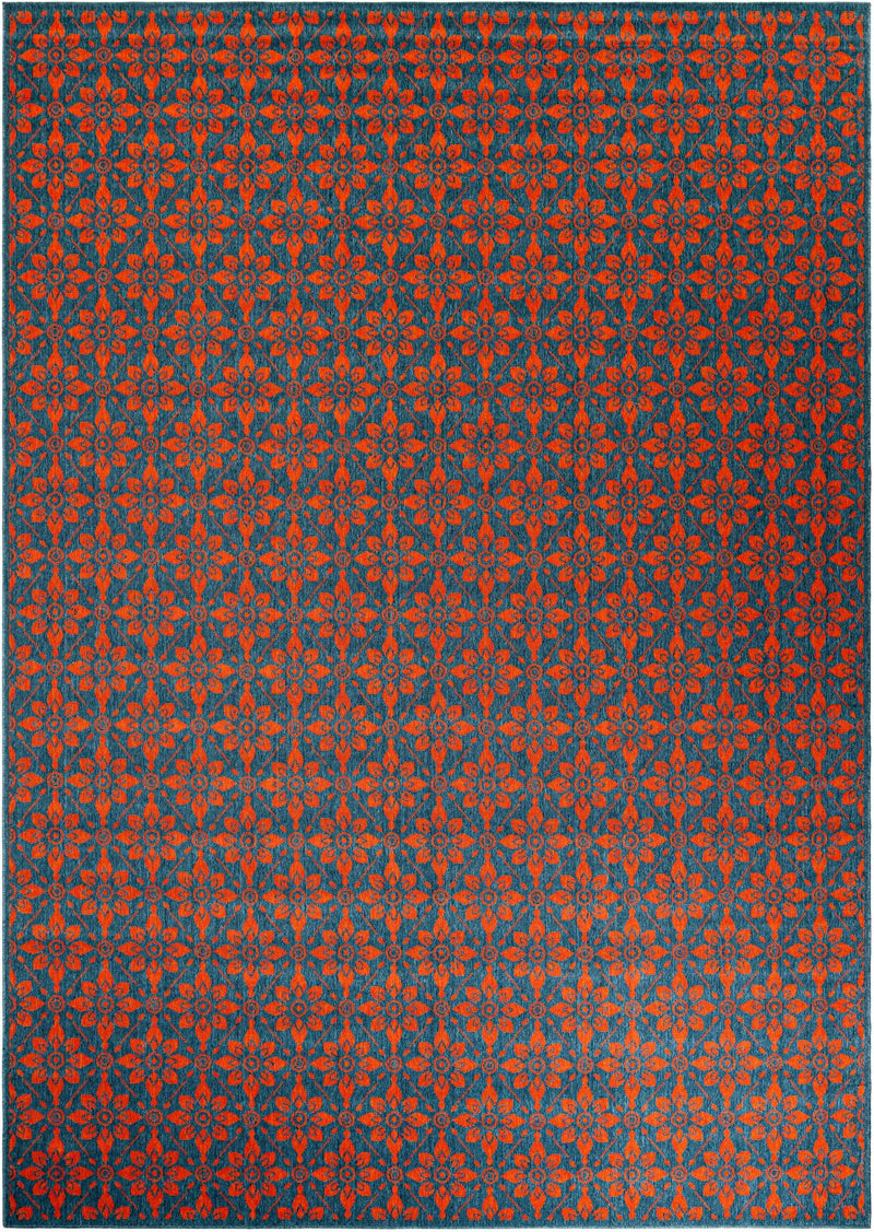Savannah Pergola Collection Area Rug -  Oasis Rectangle Blue and Red Main