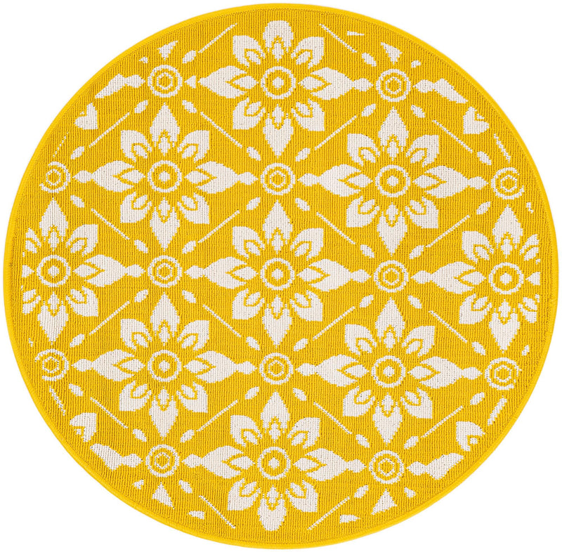 Savannah Pergola Collection Area Rug -  Oasis Round Yellow  lifestyle 33