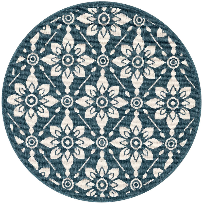 Savannah Pergola Collection Area Rug -  Oasis Round Navy Blue  lifestyle 25