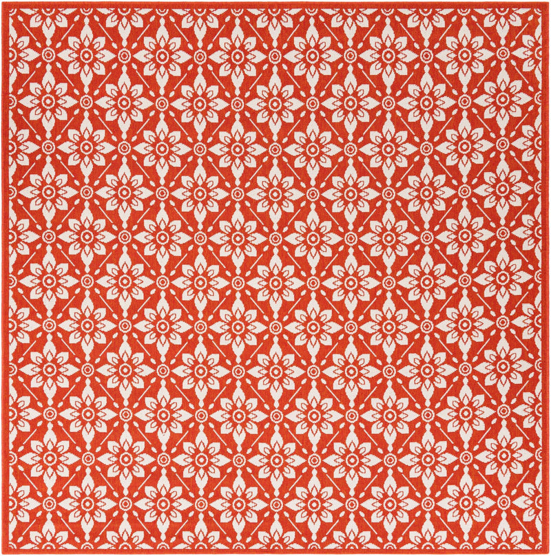 Savannah Pergola Collection Area Rug -  Oasis Square Rust Red  lifestyle 30