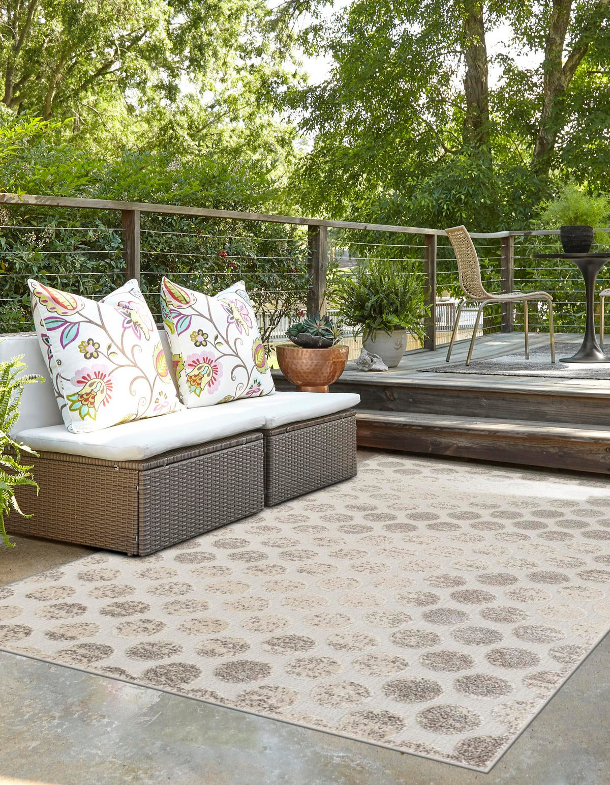 Catalina Cove Outdoor Collection Area Rug -  Capistrano Rectangle Beige and Ivory  lifestyle 13