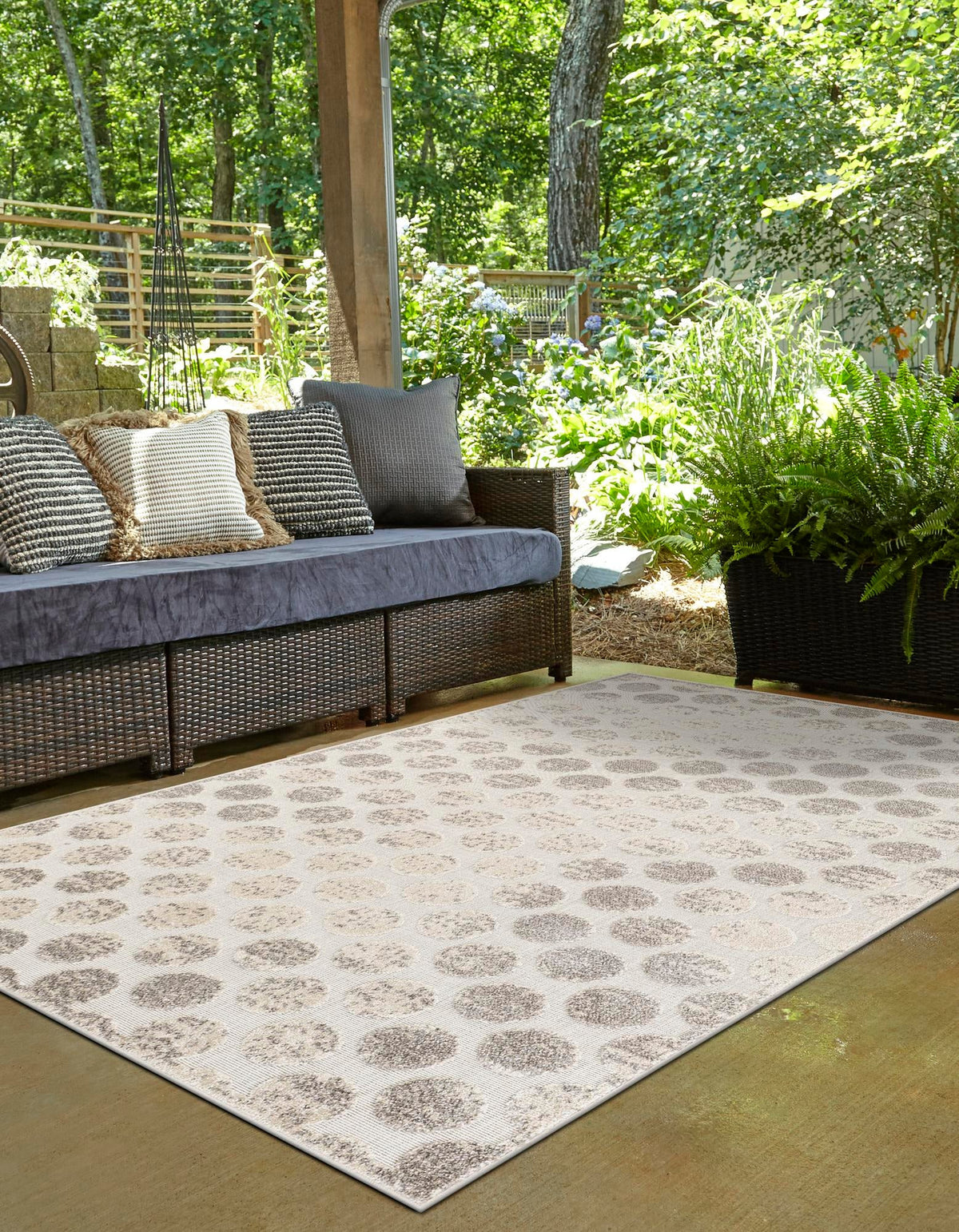 Catalina Cove Outdoor Collection Area Rug -  Capistrano Rectangle Beige and Ivory  lifestyle 19