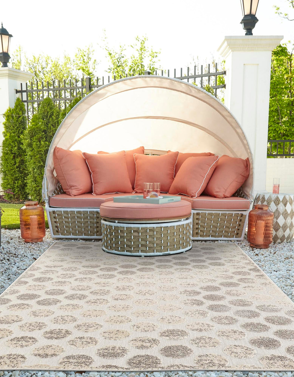 Catalina Cove Outdoor Collection Area Rug -  Capistrano Rectangle Beige and Ivory  lifestyle 28