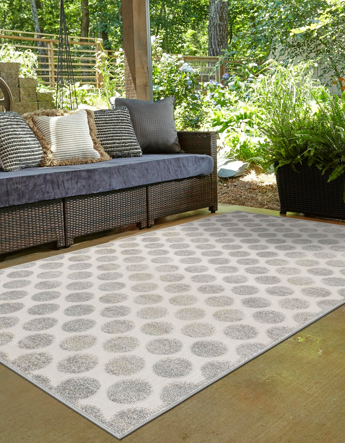 Catalina Cove Outdoor Collection Area Rug -  Capistrano Rectangle Gray  lifestyle 23