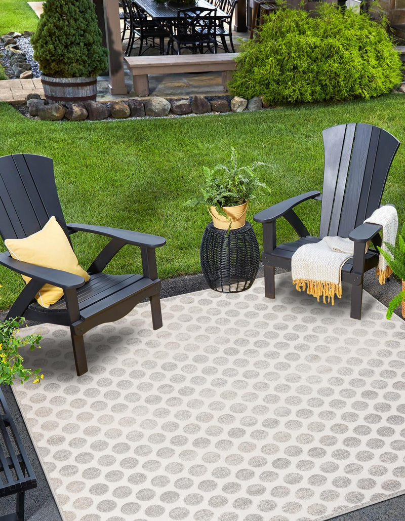 Catalina Cove Outdoor Collection Area Rug -  Capistrano Square Gray  lifestyle 74