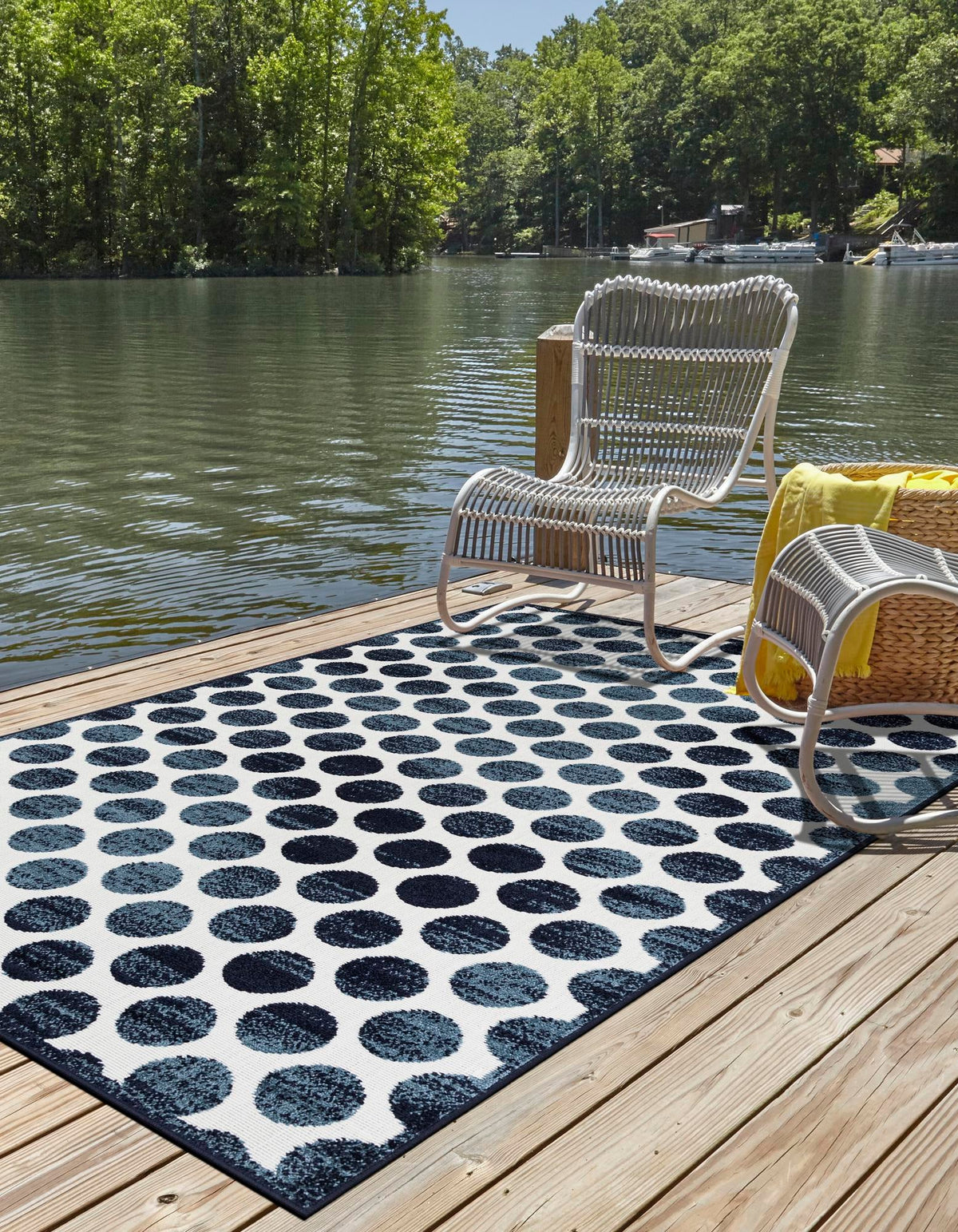 Catalina Cove Outdoor Collection Area Rug -  Capistrano Rectangle Navy Blue  lifestyle 6