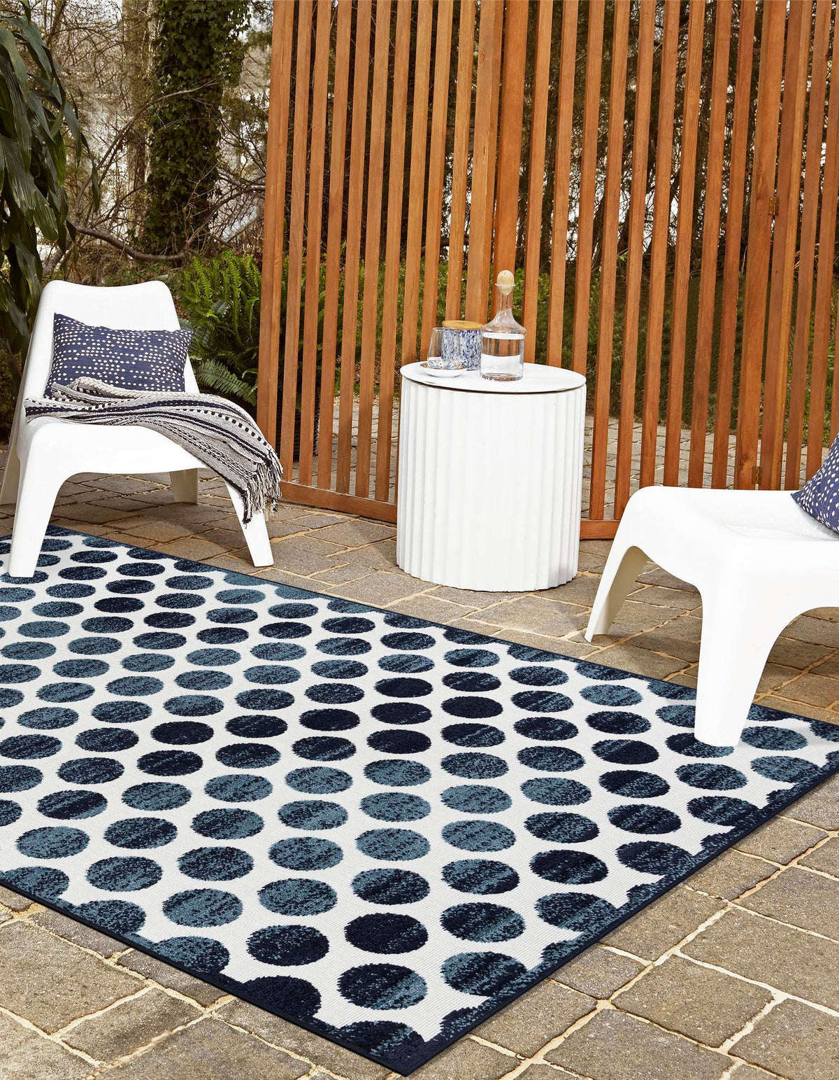 Catalina Cove Outdoor Collection Area Rug -  Capistrano Rectangle Navy Blue  lifestyle 18
