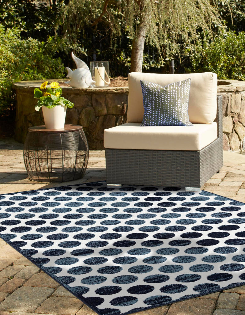Catalina Cove Outdoor Collection Area Rug -  Capistrano Rectangle Navy Blue  lifestyle 30