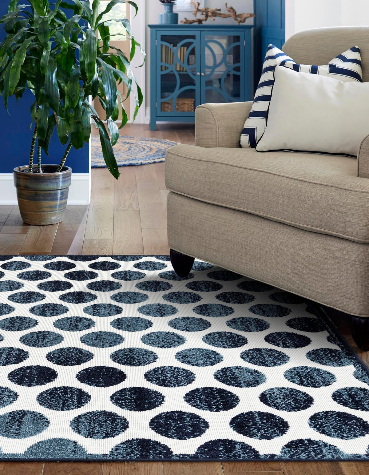 Catalina Cove Outdoor Collection Area Rug -  Capistrano Rectangle Navy Blue  lifestyle 33